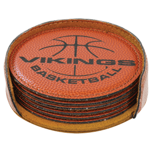 Sports Themed Leatherette Coaster Set