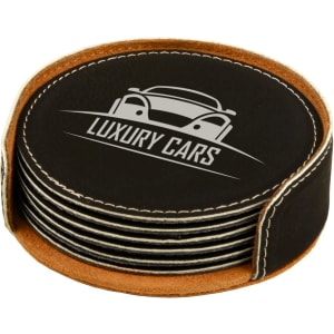 Leatherette Coaster Set